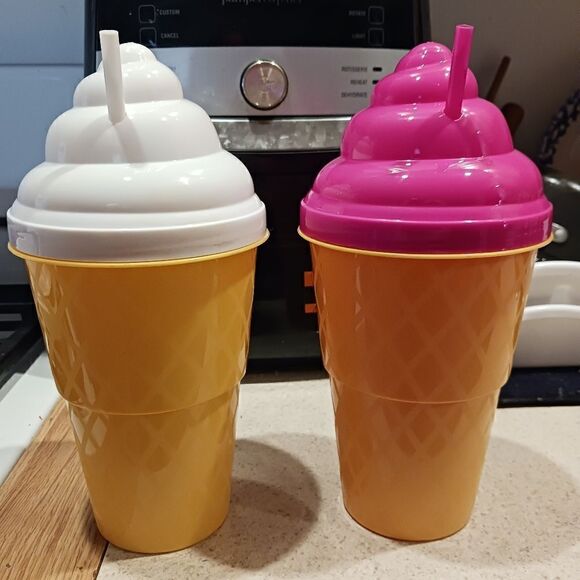 3 for $26 - Large Ice Cream Cone Summer Tumbler Set of 2 - Picture 1 of 2